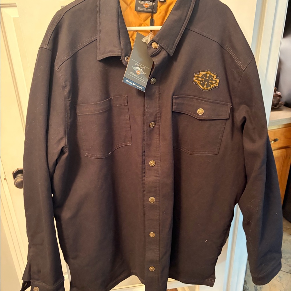 Harley-Davidson Black Jacket with Orange Lining and Patch
